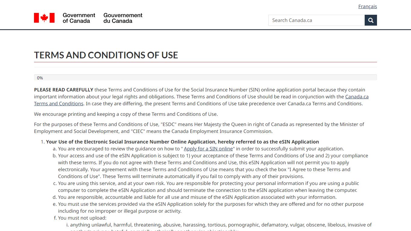 Social Insurance Number Application (SIN) - Government of Canada